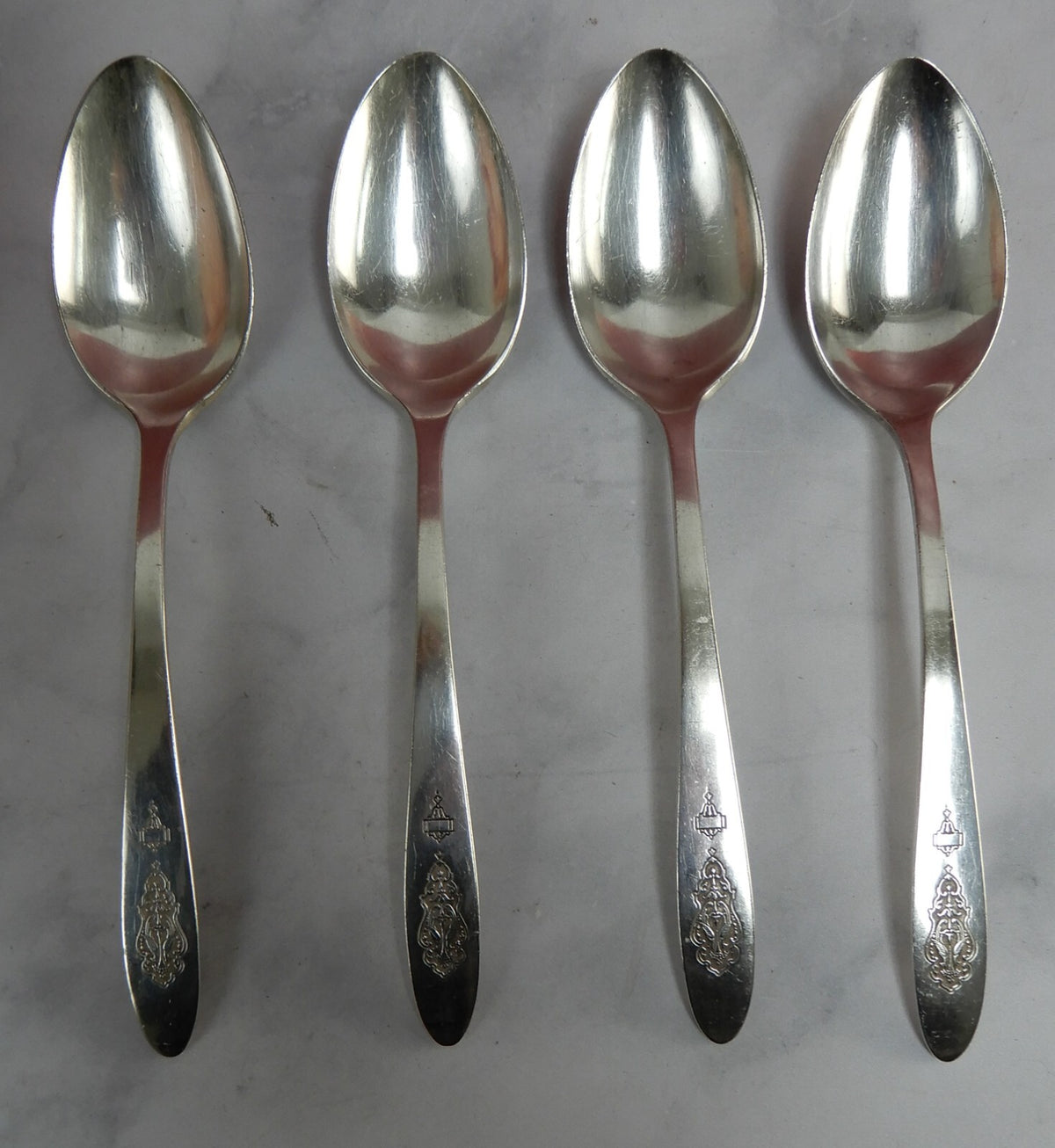 4Pc. "Bird Of Paradise" Onieda Community Serving Spoons 8-3/8" Silverplate