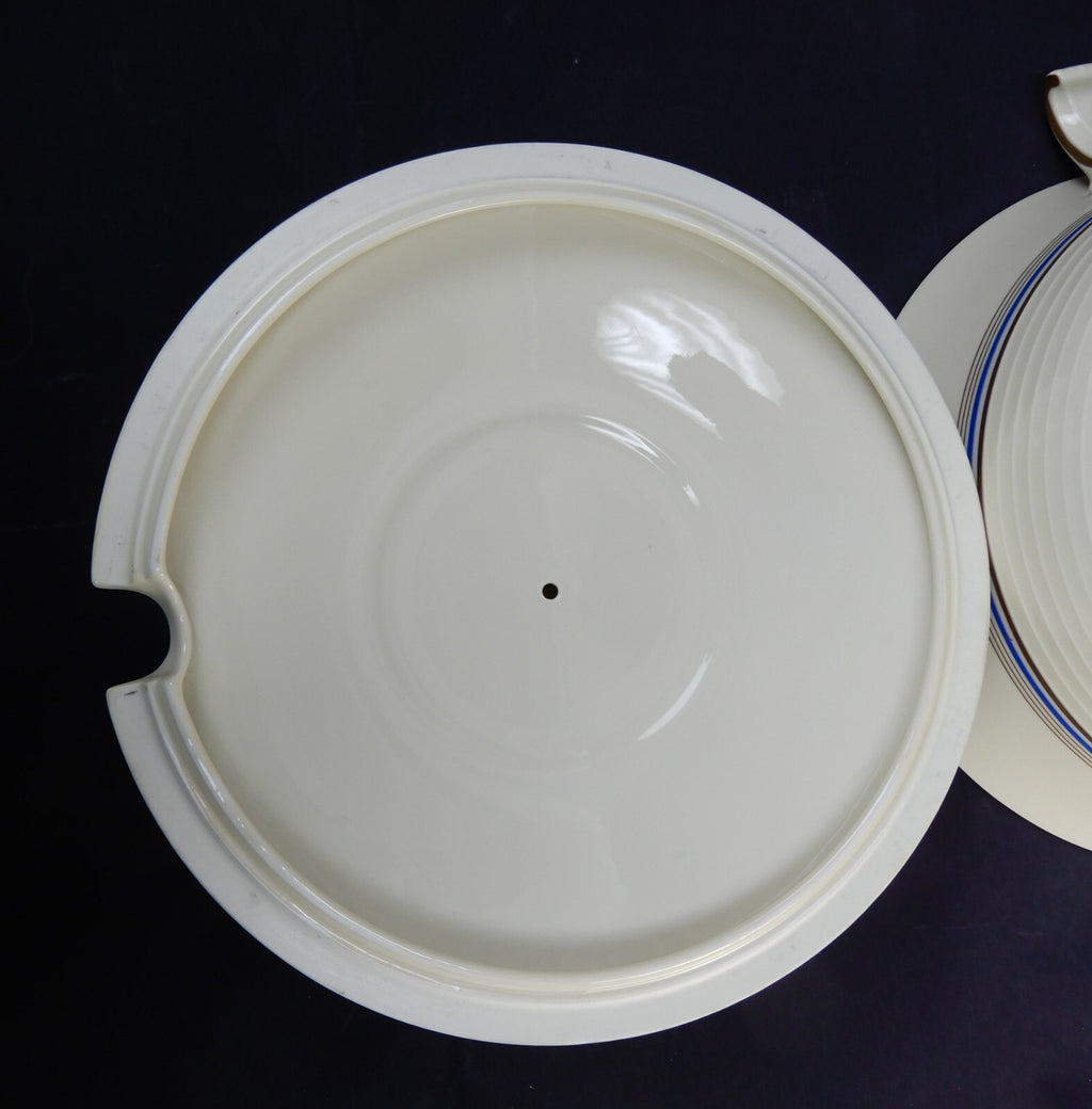 Vintage Eamag Schönwald Bavaria Gold and Cobalt Blue Rim Soup Tureen