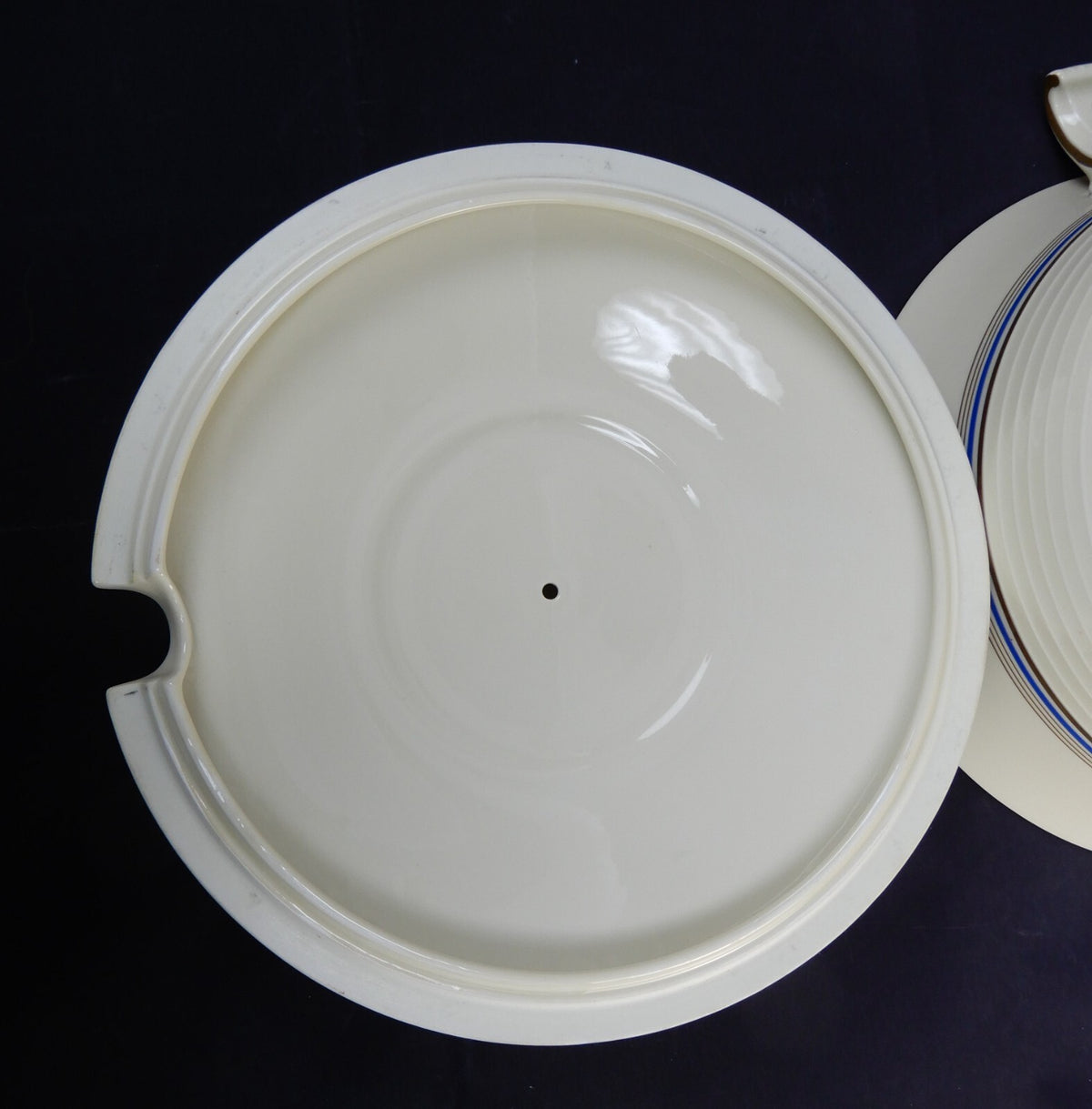 Vintage Eamag Schönwald Bavaria Gold and Cobalt Blue Rim Soup Tureen