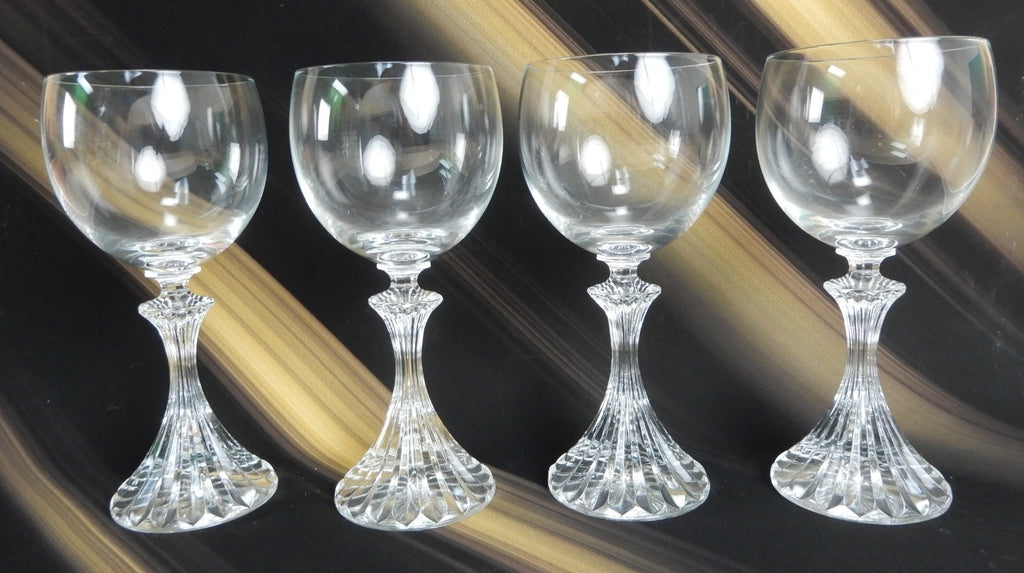 Mikasa Crystal The Ritz Wine Glasses Set of 4 Stemware 6-1/2" Tall ~ 7oz