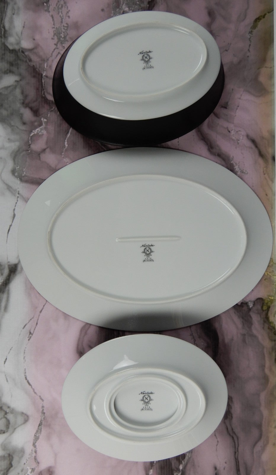 Vintage Set of Noritake "Mirano" 6878- 14" Platter, Oval Bowl,Gravy Boat