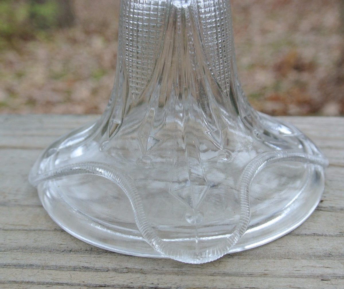 Curtain Tie Back Lidded Compote Early American Pattern Glass Adams & Co