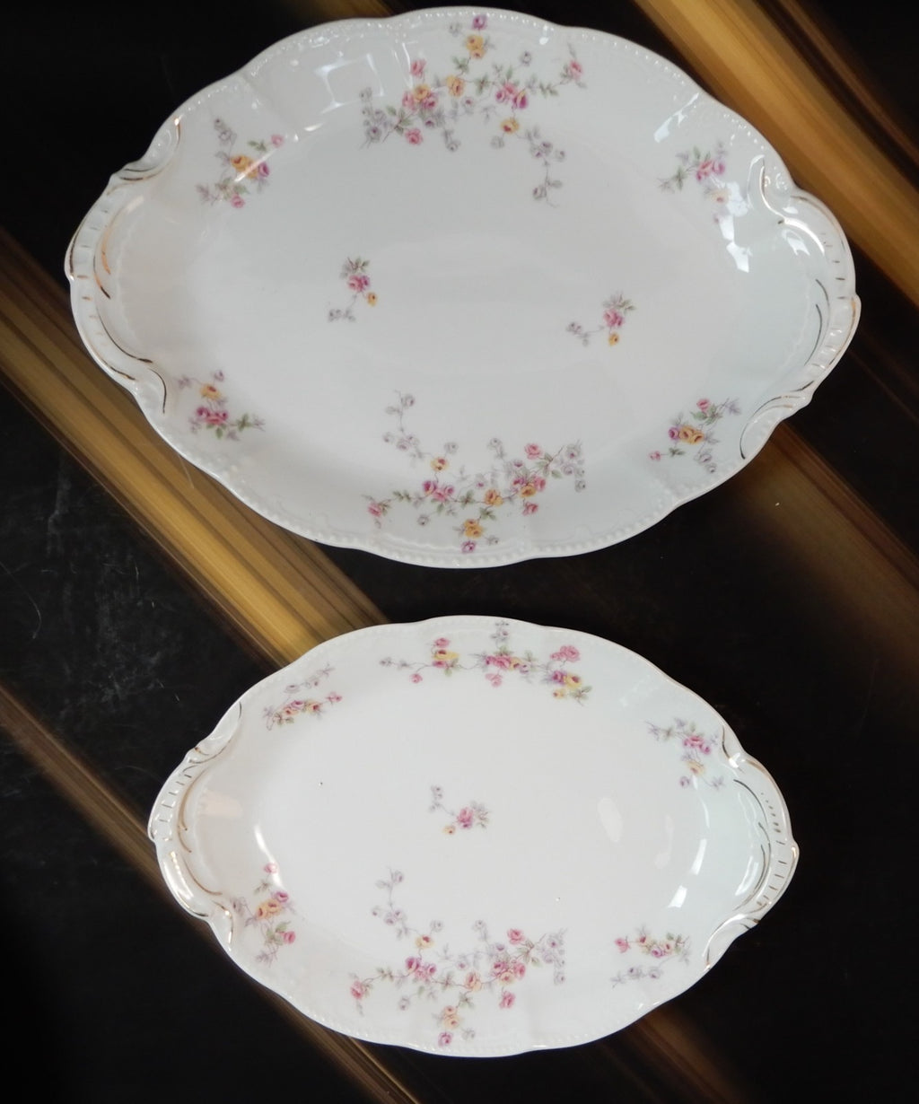 Vintage Bassett Limoges Austria "5789" Pattern Set of Two Platters