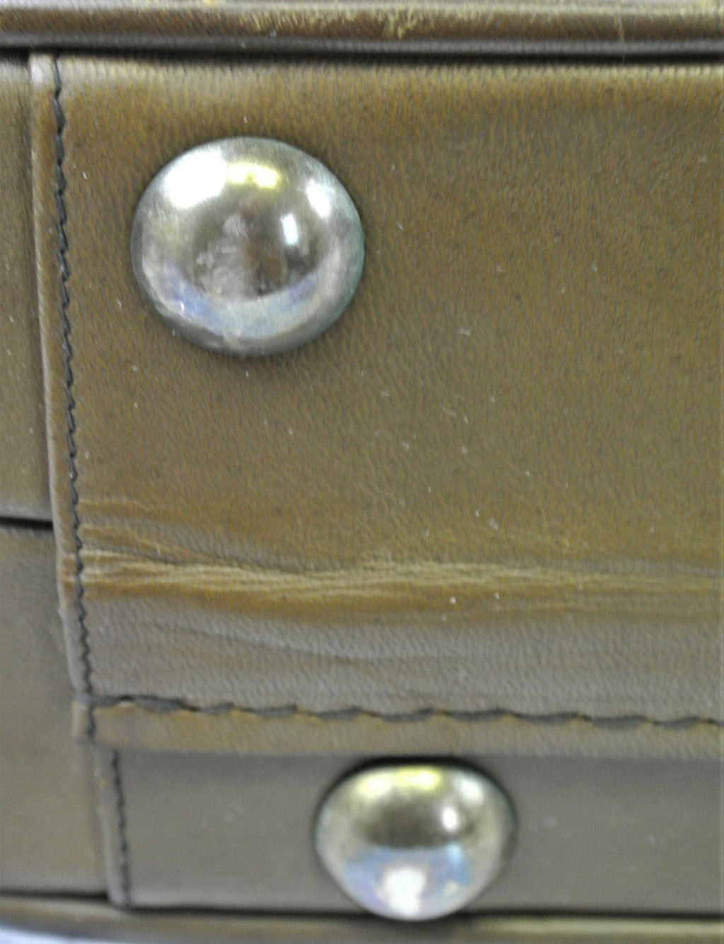 Original 1940s 1950s Vintage Light Brown Leather Luggage Suitcase