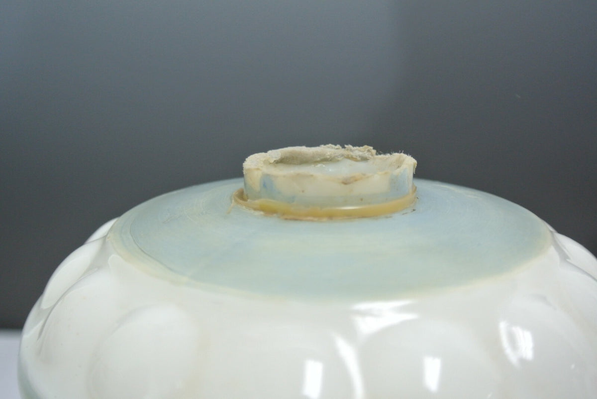 Vintage White Hurricane Lamp Base Hand-Painted Milk Glass For Repair