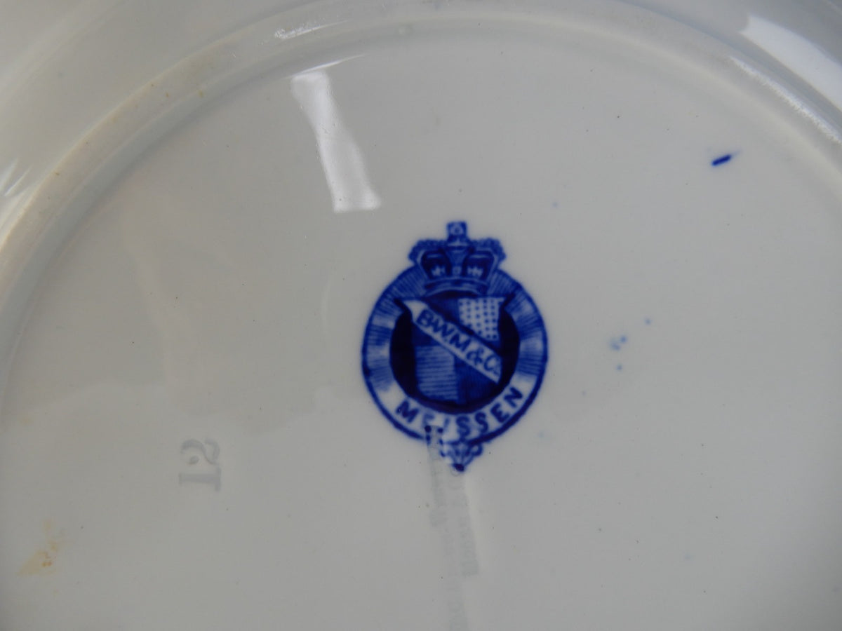 Antiq. c.1880s Meissen Brown Westhead Moore England Blue Onion Plate 9-3/4"