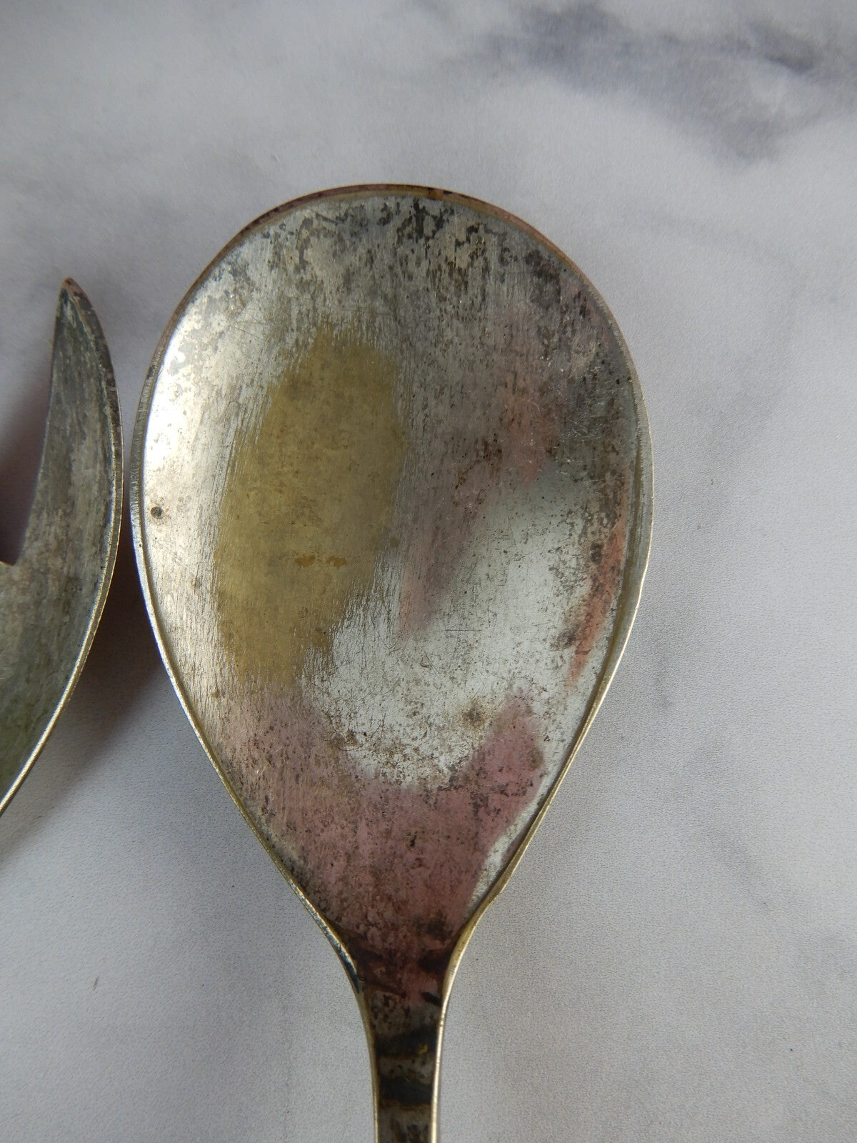 Vintage  Phoenix Bird Carved Handle Salad Servers Said And Alfred Haddad Jezzine