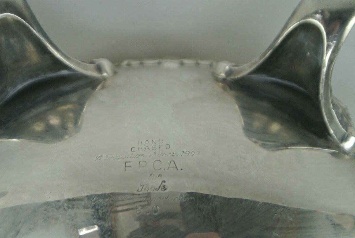 EPCA by Poole Silverplate Teapot #600 - Hand Chased Tea Pot,Sugar Bowl & Creamer