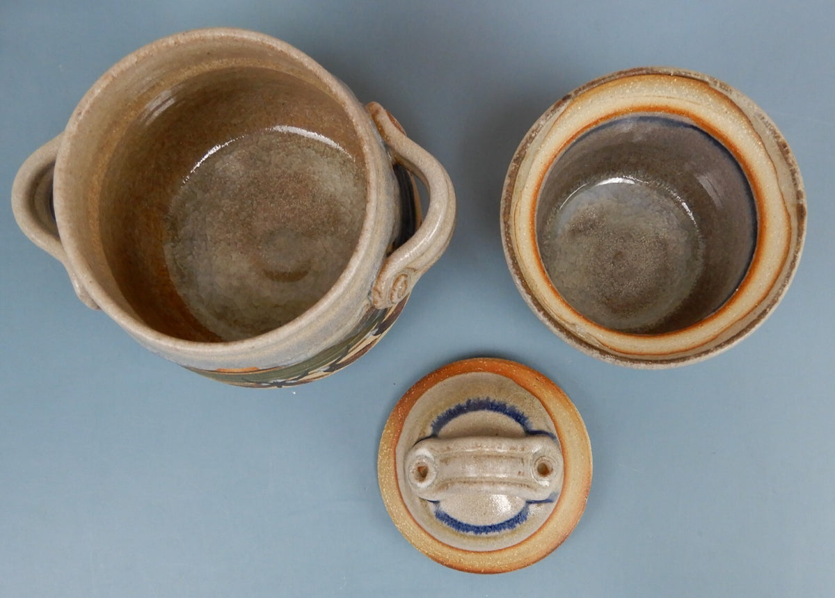Vintage Studio Art Pottery Small Double Crock Signed by the Artist