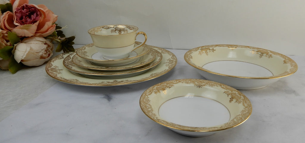 Antique 7-Piece One Place Setting 1918 Noritake Grafton