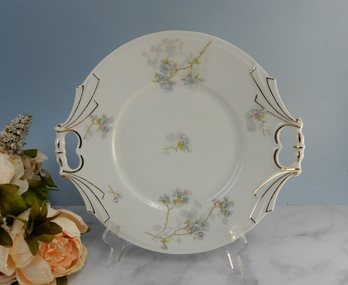 Antique Limoges A. Lanternier France Porcelain Handled Serving Plate