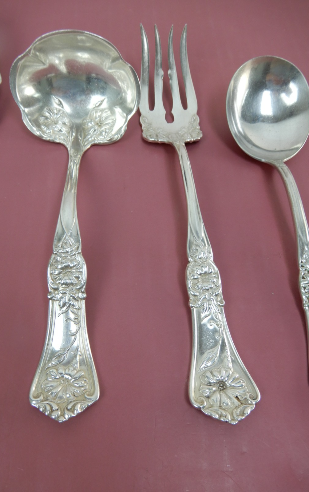 Vintage  Wm A. Rogers SXR GRENOBLE GLORIA 1906 Set of 3 Serving Pieces