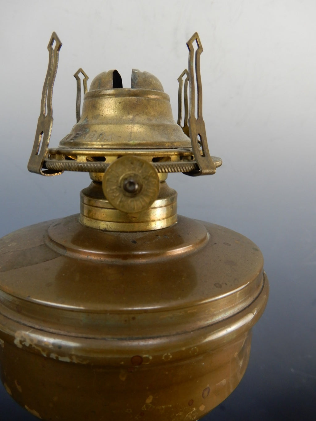 MFG Co No. 1 Queen Ann Burner White Milk Glass Base Oil Lamp