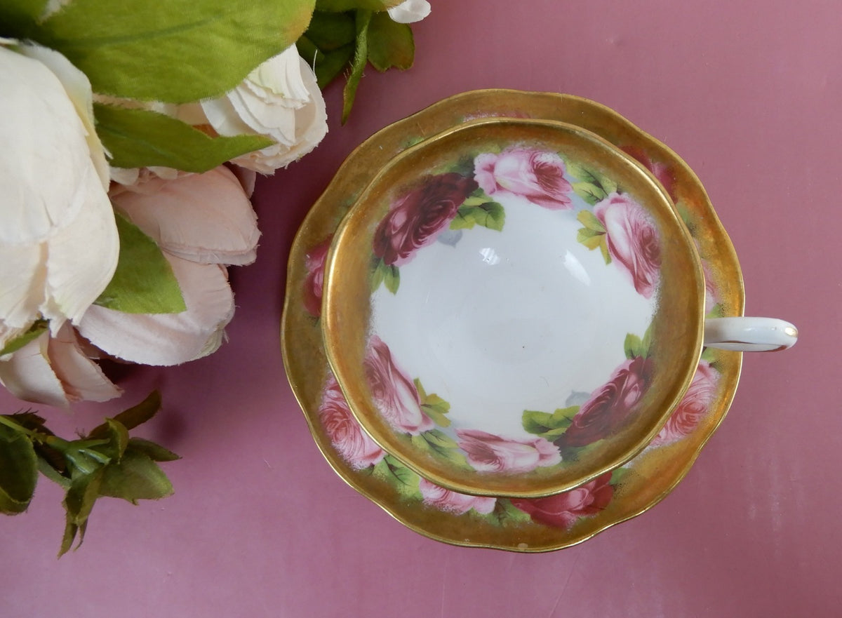 Vintage Royal Albert "Old English Rose" Brushed Gold Trim Cup and Saucer