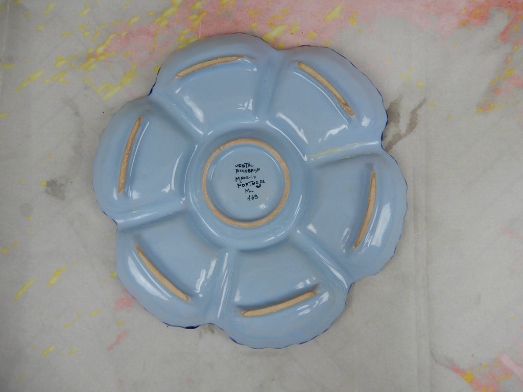 Vintage Vestal Alcobaca Portugal Handcrafted Floral Serving Tray 12"