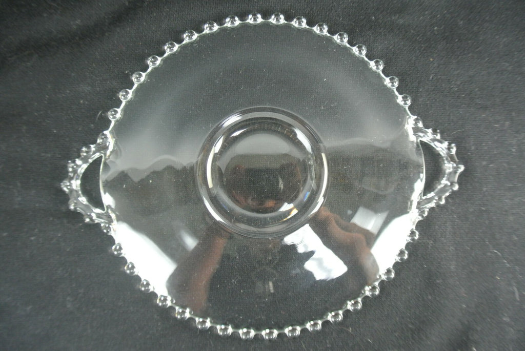 Set of Two Vintage Imperial Candlewick Glass Sandwich Trays with Handles