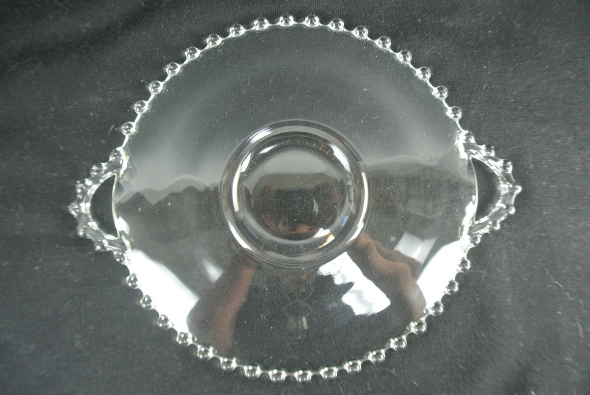 Set of Two Vintage Imperial Candlewick Glass Sandwich Trays with Handles