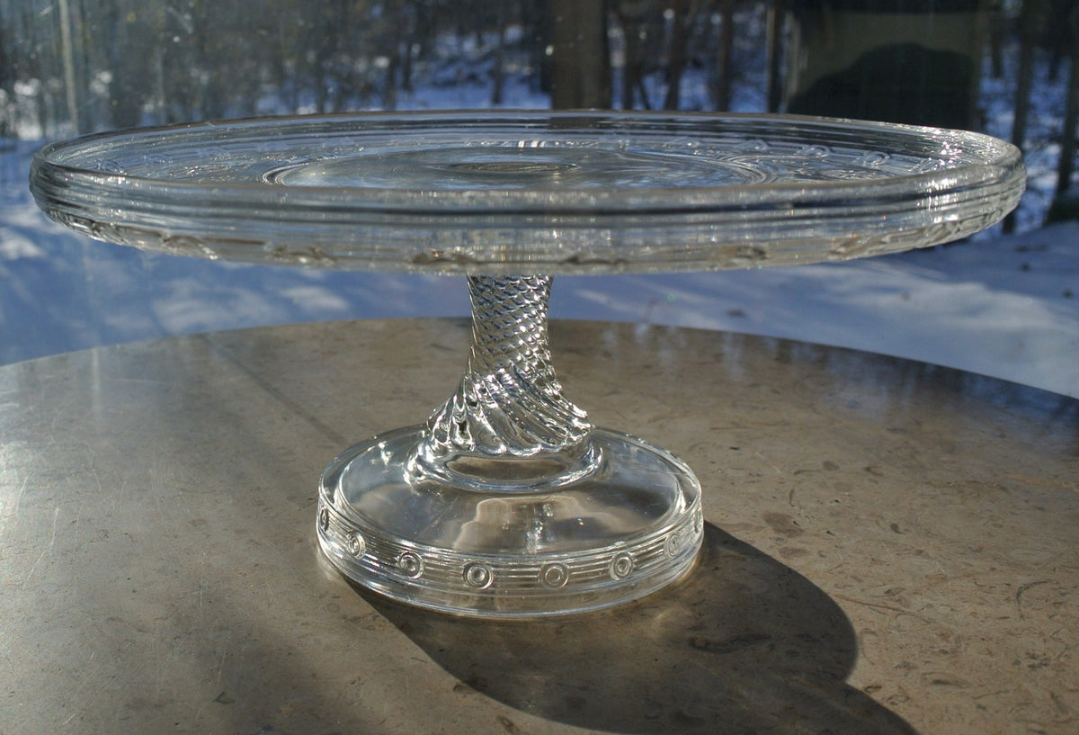 Vintage Magic / Rosette by  Bryce Brothers Clear Glass Cake Stand