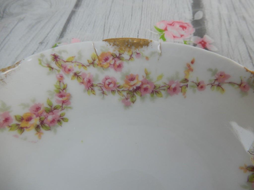 12 Piece Antique Theodore Haviland Limoges Schleiger 145 with Chips