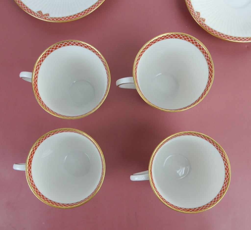 Rorstrand Sweden Pimpernel set of 4 Demitasse Cups and Saucers