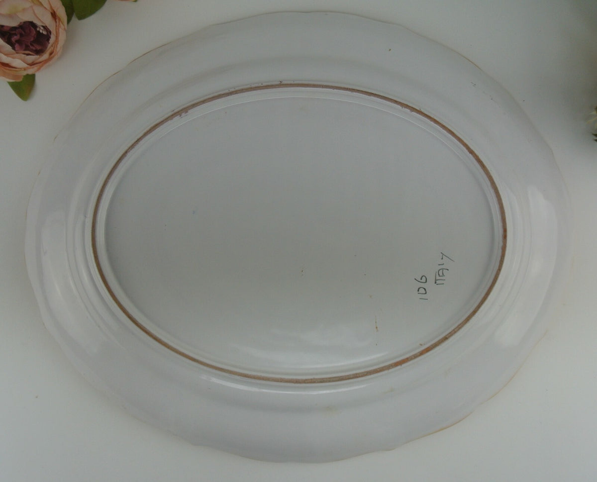 Vintage Large Italian Hand Painted Ceramic Pottery Turkey Platter