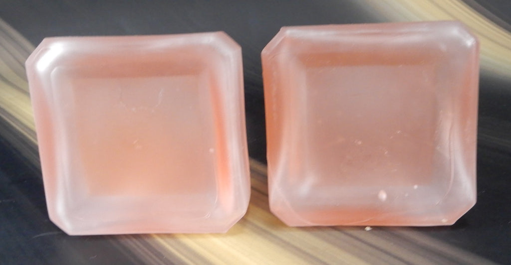 Taitu Italy Pink Frosted Blush Glass Taper Candleholder
