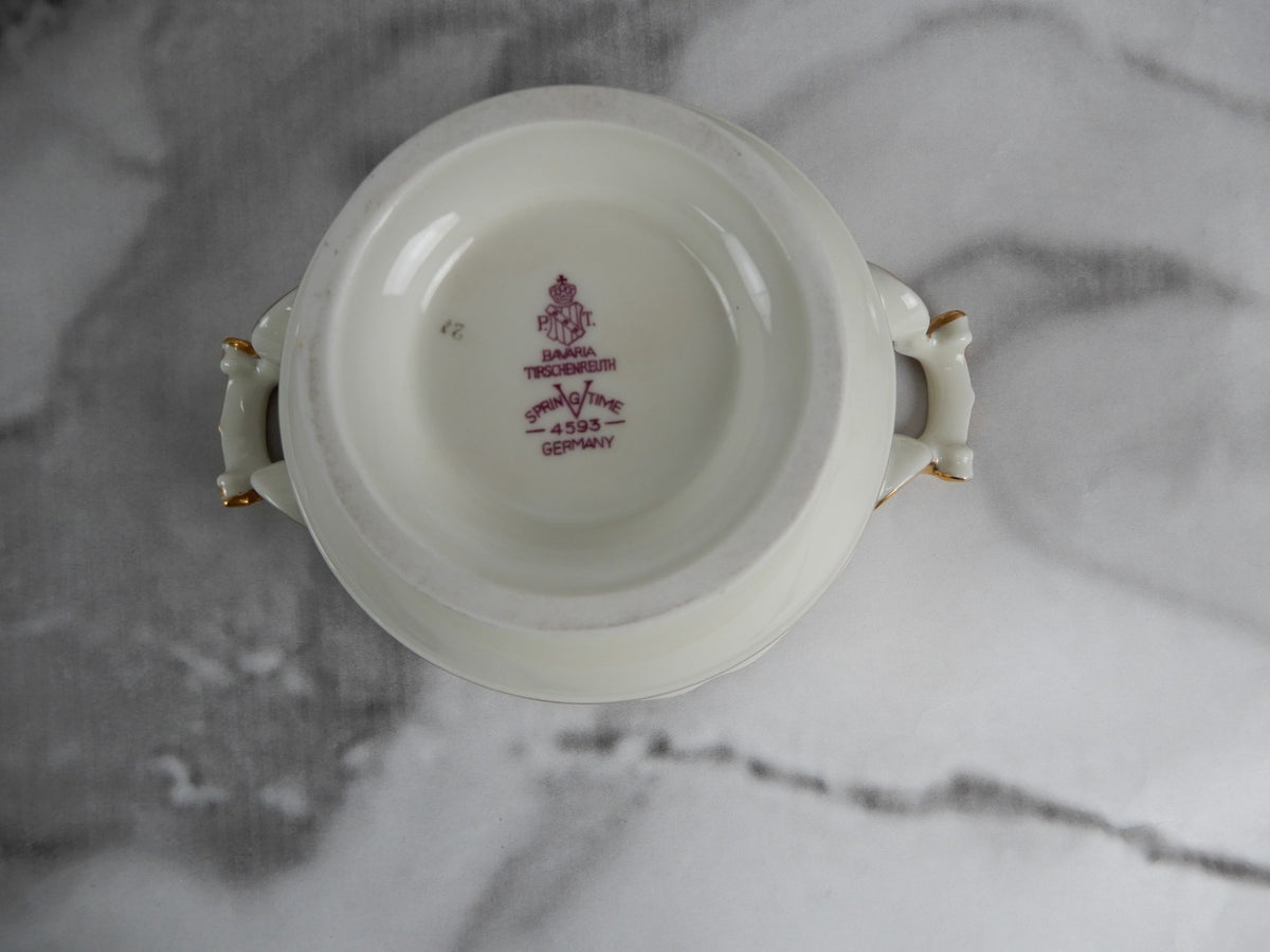 Vintage Vegetable Bowl,Gravy Bowl,Creamer & Sugar Bowl Tirschenreuth Springtime