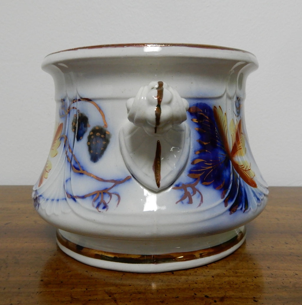 1856 Edward Walley  Flow Blue,Leaves & Berries Ironstone Sugar Bowl NO LID