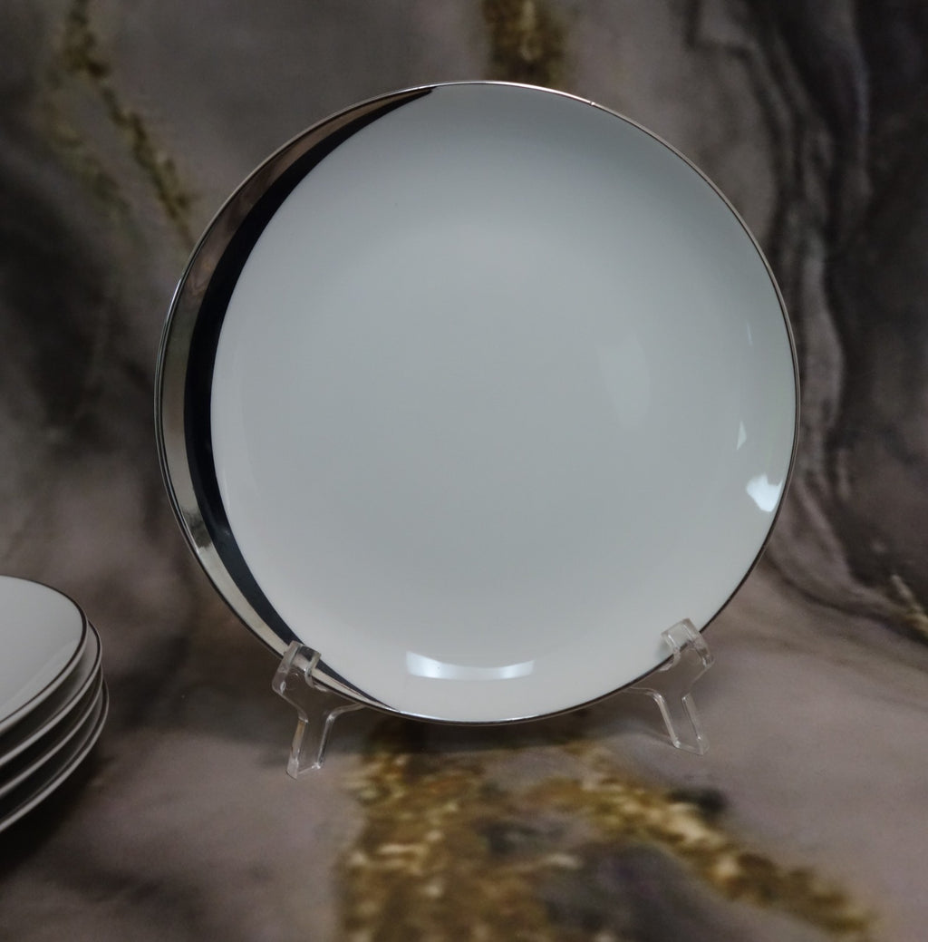 Set of 5 Pc Salad Plates Mikasa Platinum Fascination Pattern Made in Japan