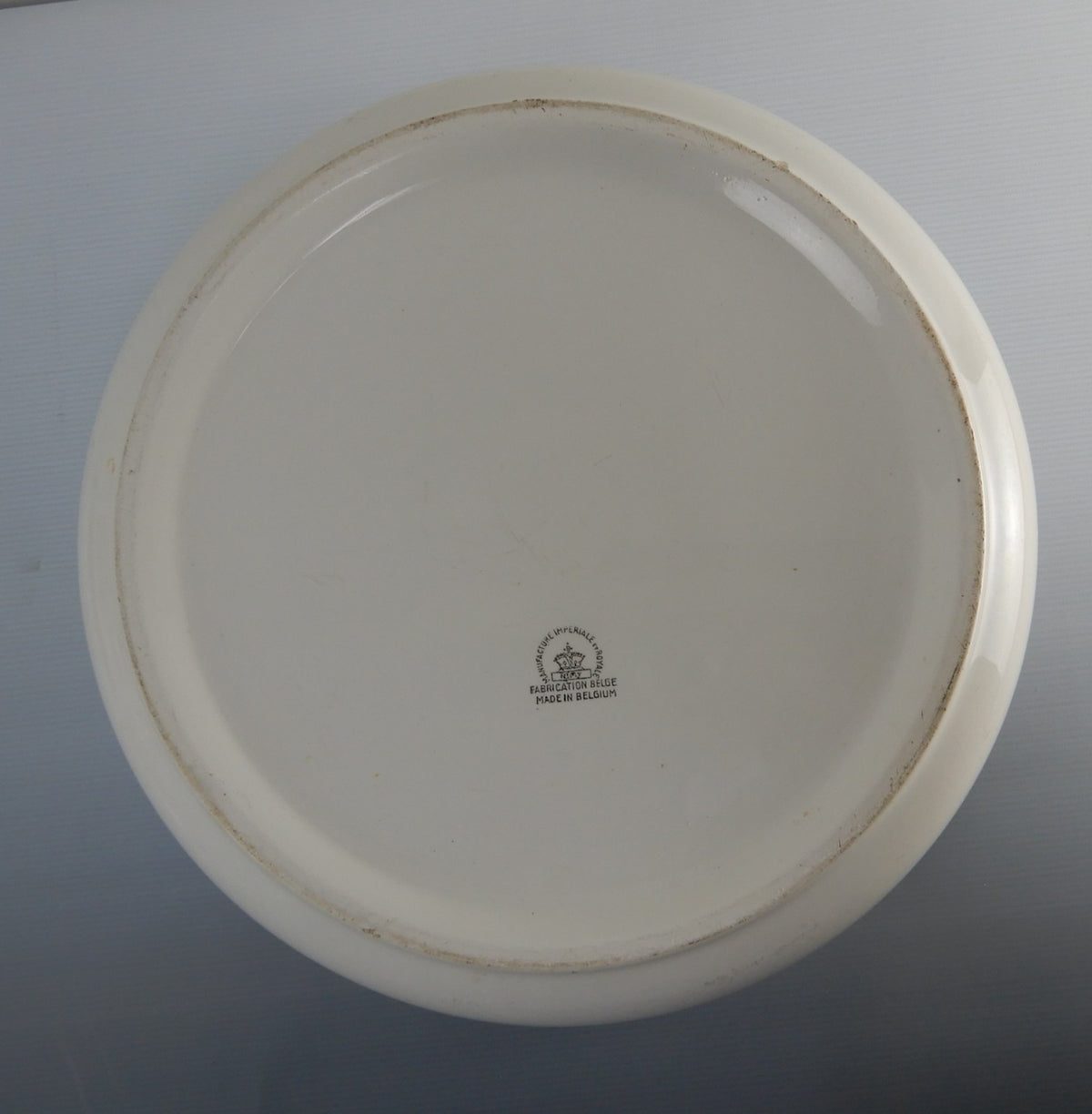 Antique Imperiale et Royale Nimy Belgian Blue and White Large Basin Bowl 14" D