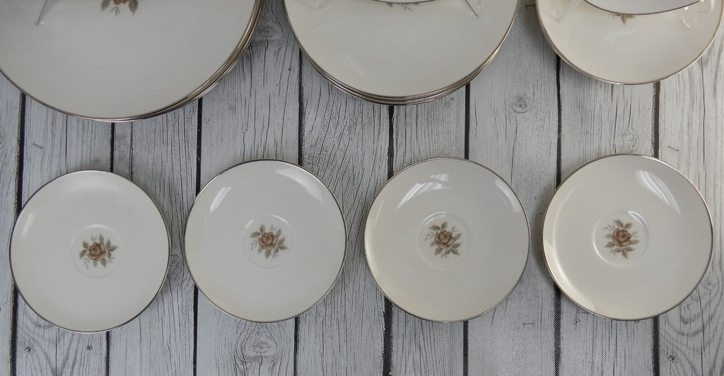 19 Pieces of Noritake Ivory China "7542 Rhoda Rose"
