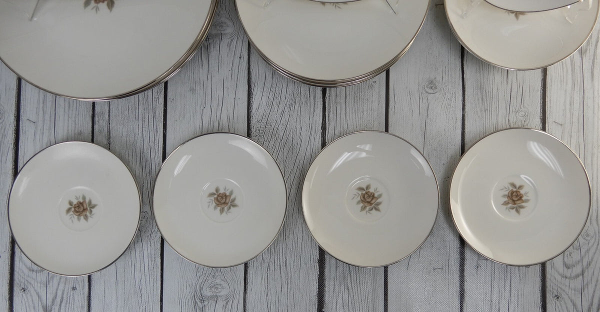 19 Pieces of Noritake Ivory China "7542 Rhoda Rose"