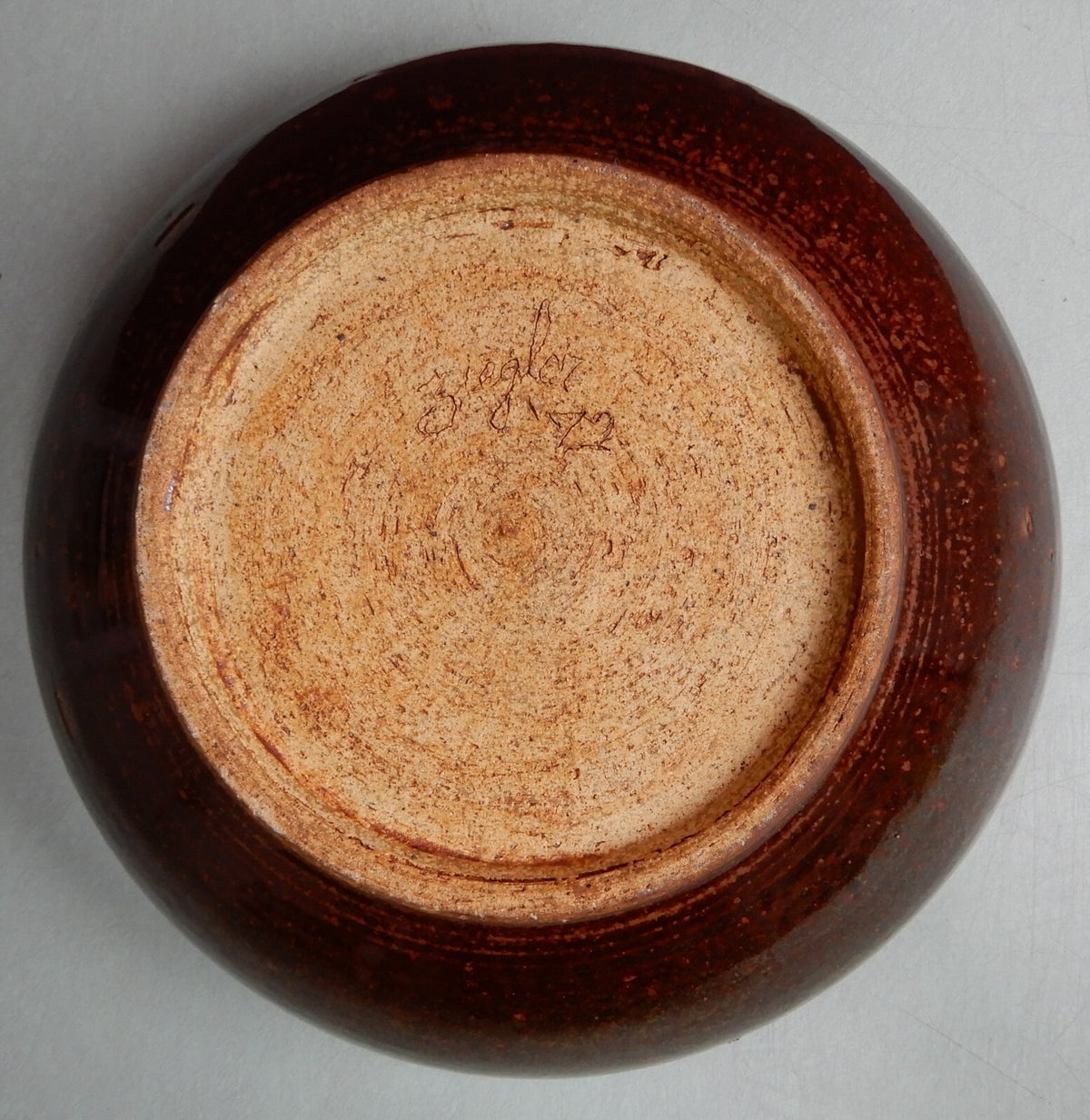 Vintage Signed Ziagler 1972 Glazed Bowl 11-1/4" x 4"