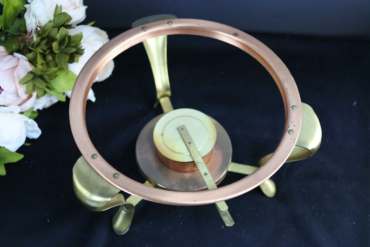 9.5" Vintage CGJ Copper Chaffing Dish Food Warmer Sterno with Stand