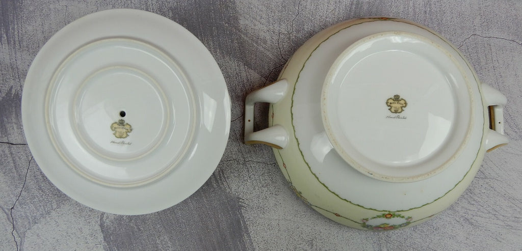 Vintage Meito China Gravy/Sauce Bowl Attached Underplate and Vegetable Bowl