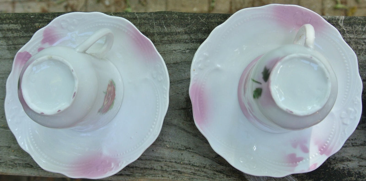 Set of 3 Small Chocolate/Coffee Cups and Saucers Mark Germany