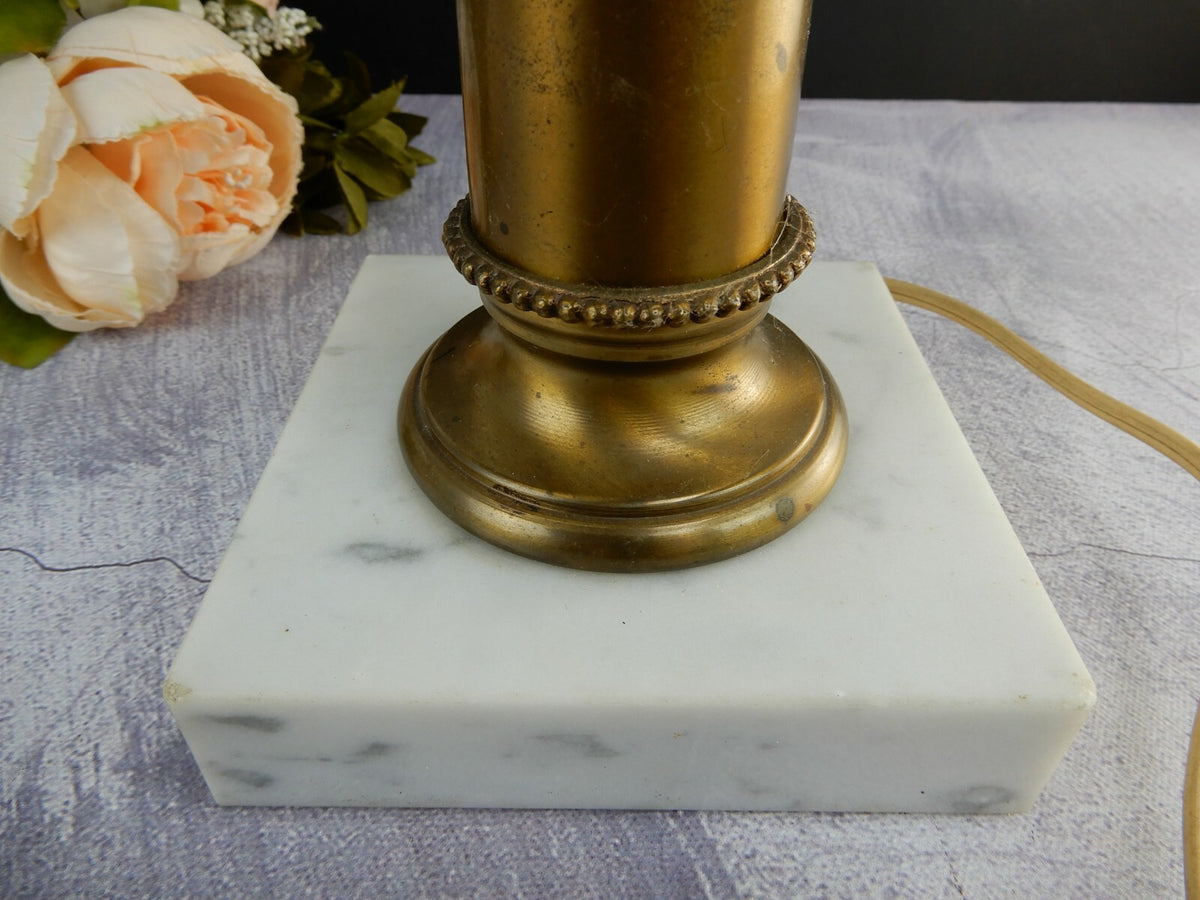 Vintage Faux Marble Base Electric Table Lamp
