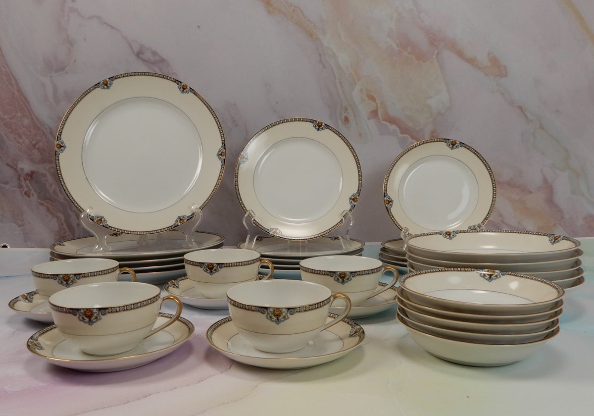 35 Pc  7-Piece 5 Place Setting Noritake Morimura Japan Shirley Pattern