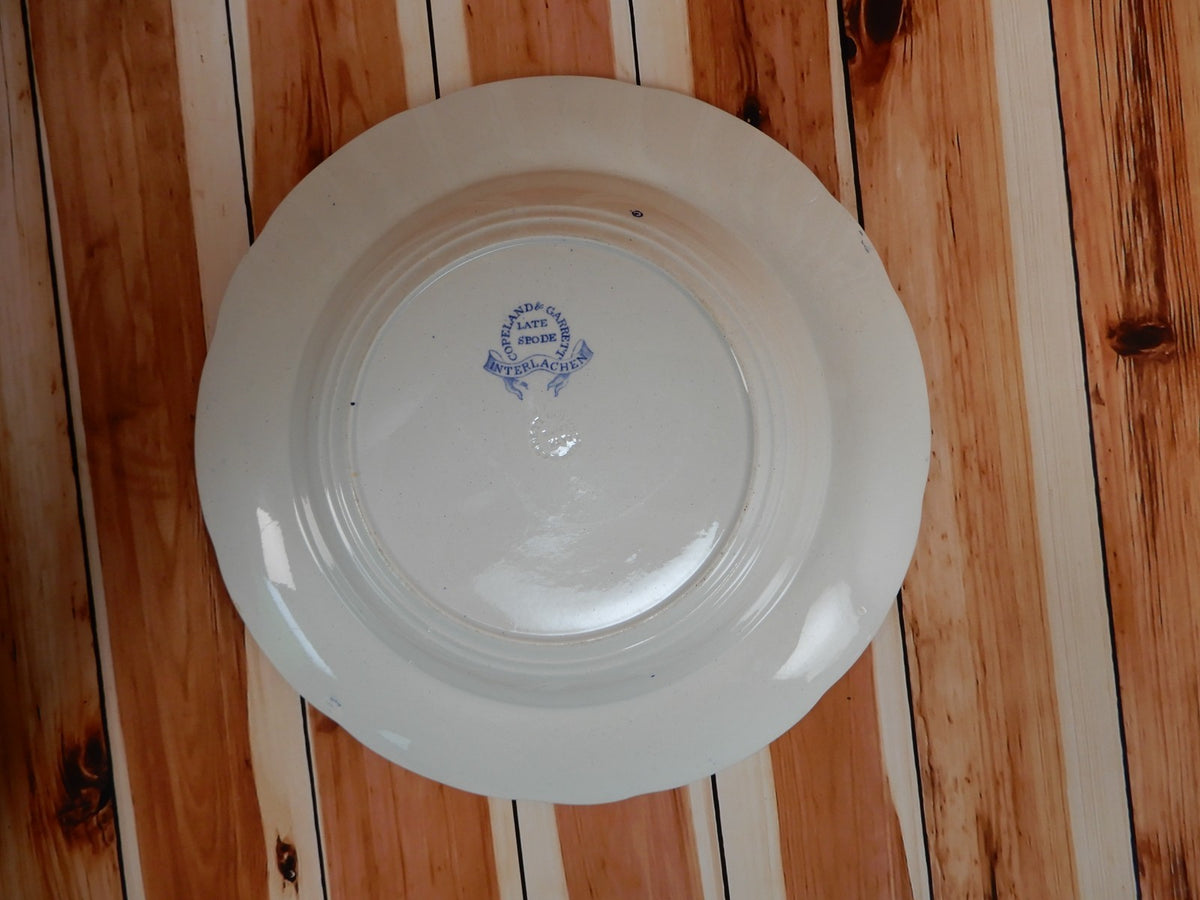 Antique Copeland & Garrett Late Spode Interlachen Blue Transferware Soup Bowl