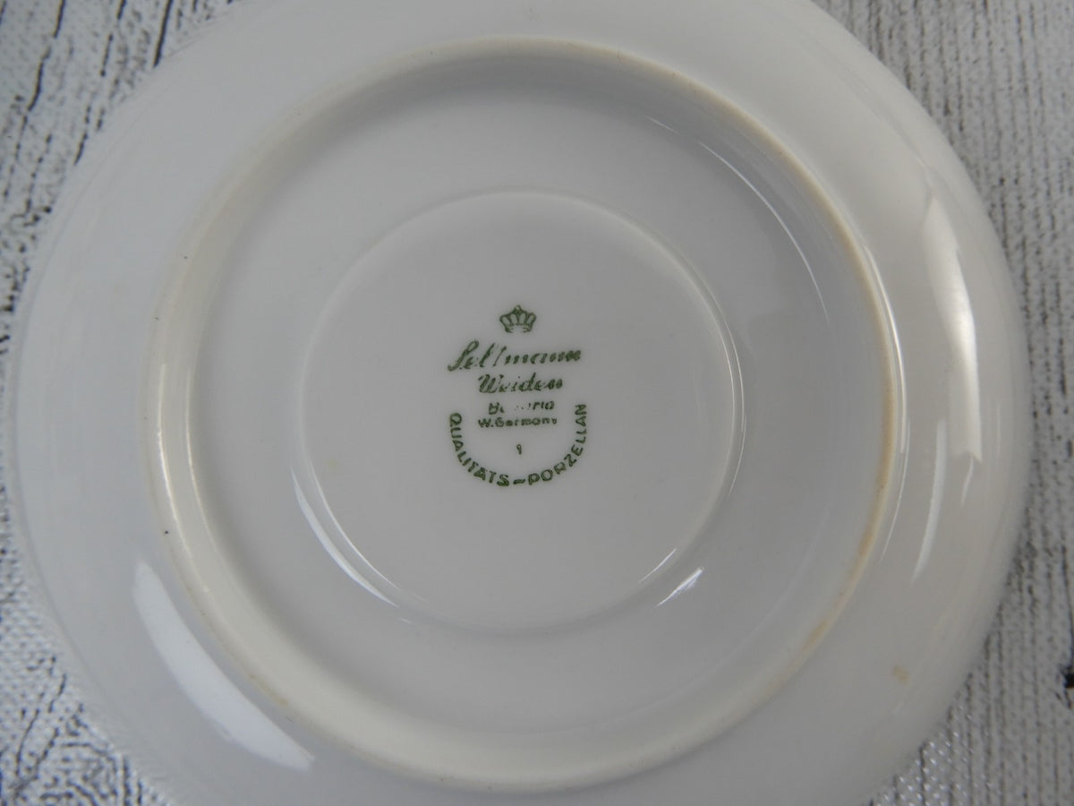Seltmann Weiden Bavaria Cobalt Blue Roses Set of Four ~5 oz Cups and Saucers