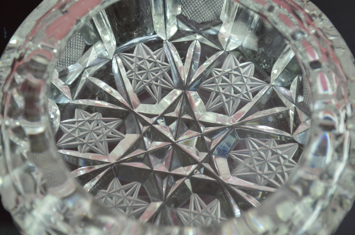 Vintage Clear Cut Crystal Star and Criss Cross Astray
