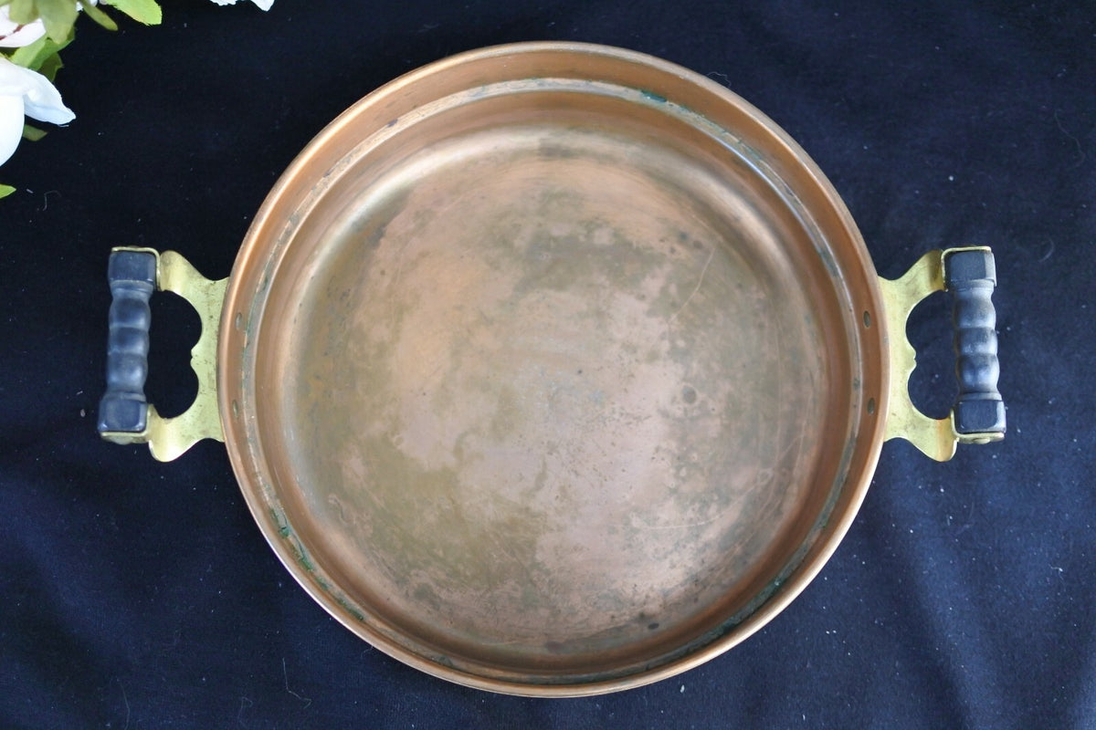 9.5" Vintage CGJ Copper Chaffing Dish Food Warmer Sterno with Stand