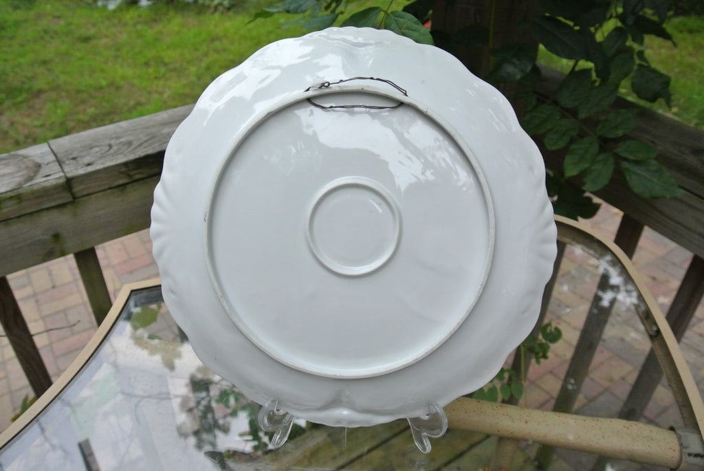 Elegant Decorative Porcelain Display Plate, White & Gold Trim - 11-5/8"