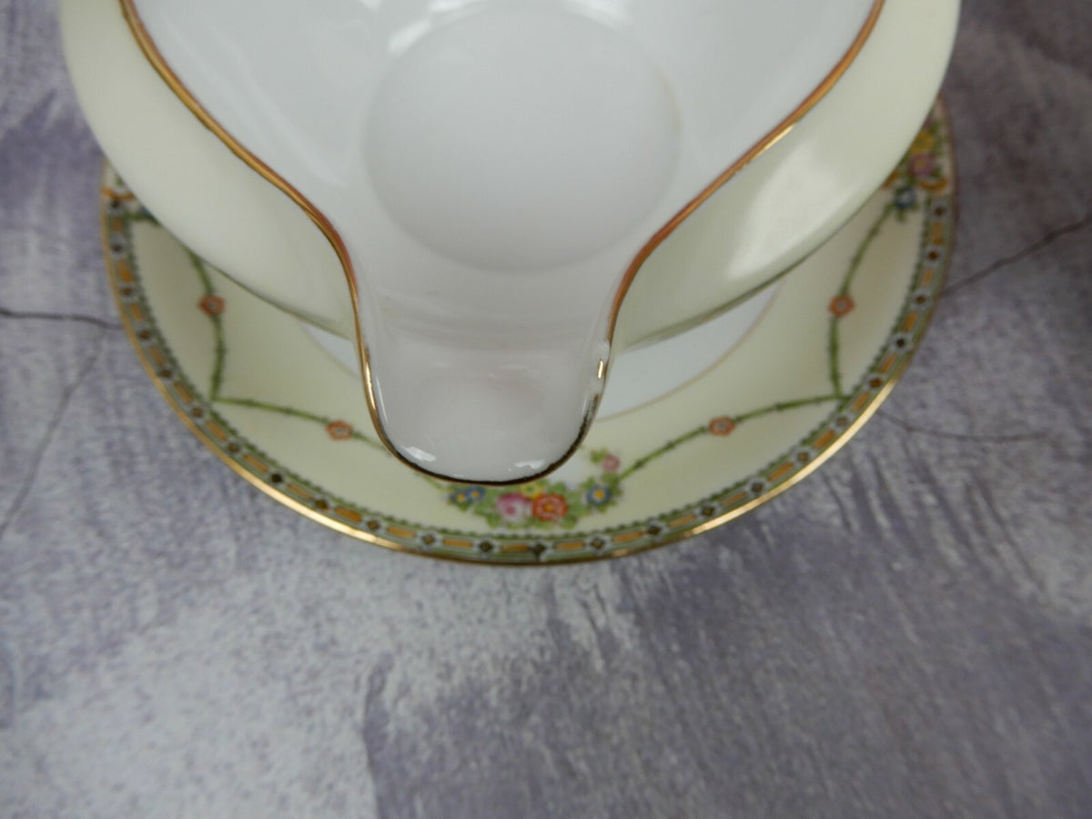 Vintage Meito China Gravy/Sauce Bowl Attached Underplate and Vegetable Bowl