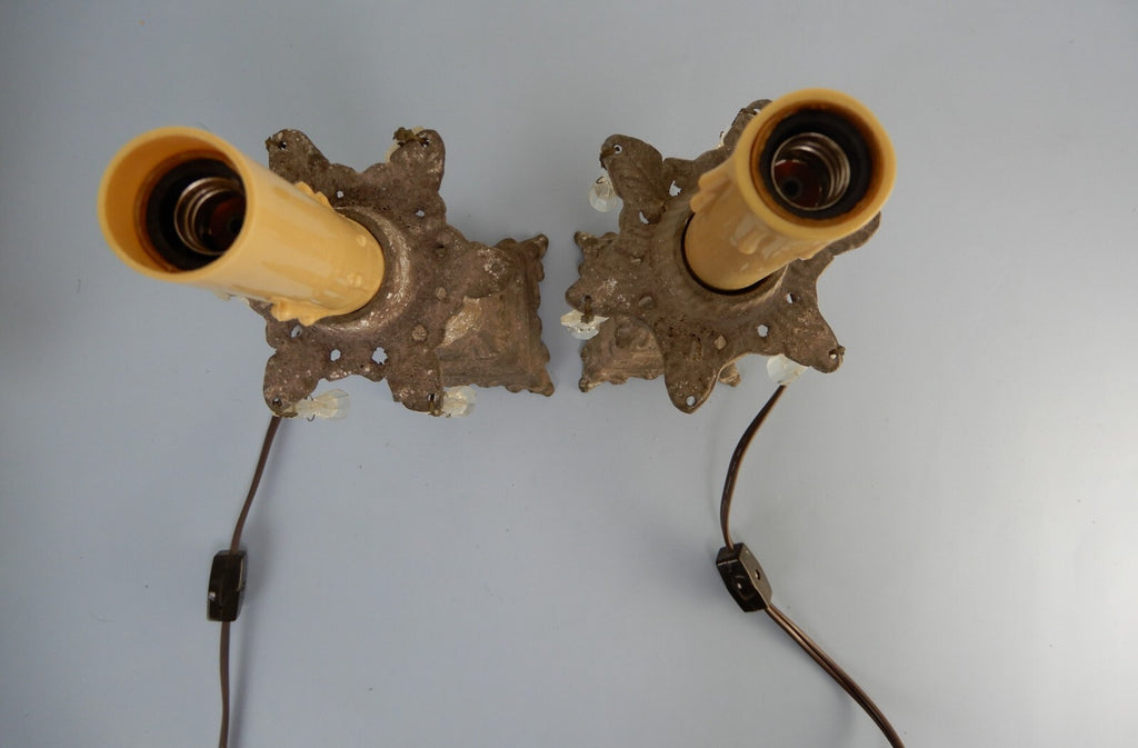 Pair of Vintage Style Cast Metal Table Lamps