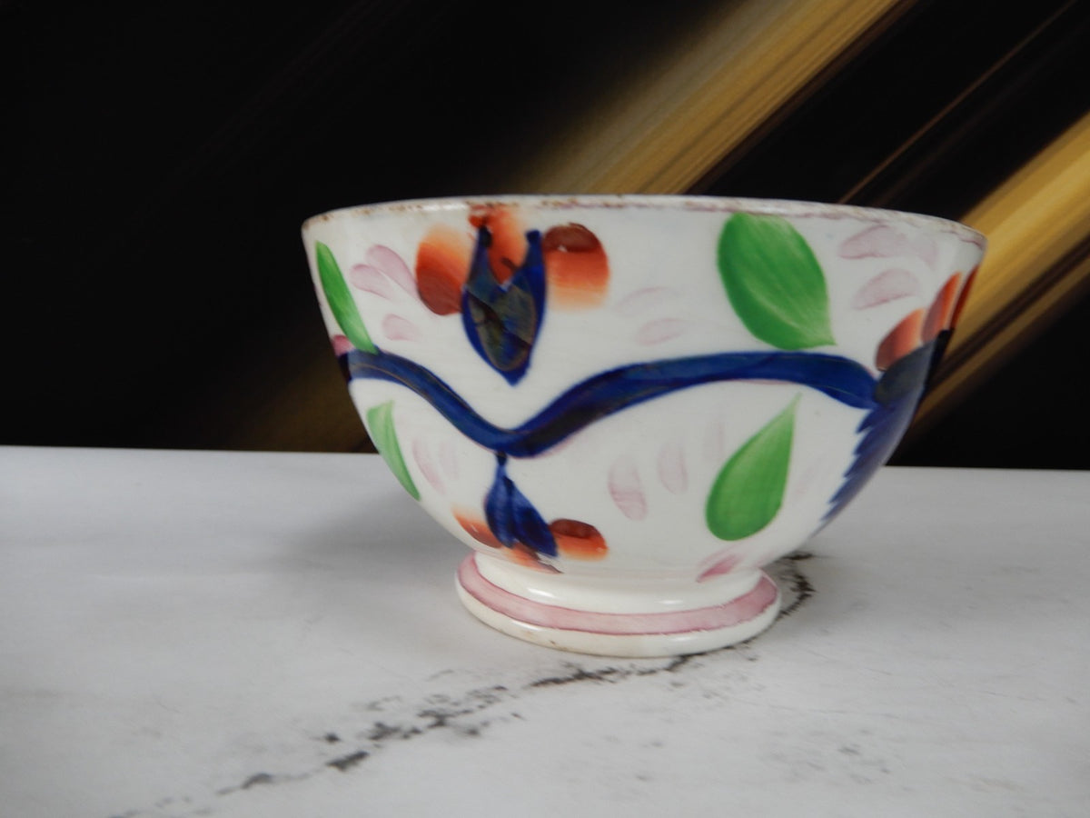 Antique Duch Gaudy Welsh Regout Grape Pattern Small Bowl