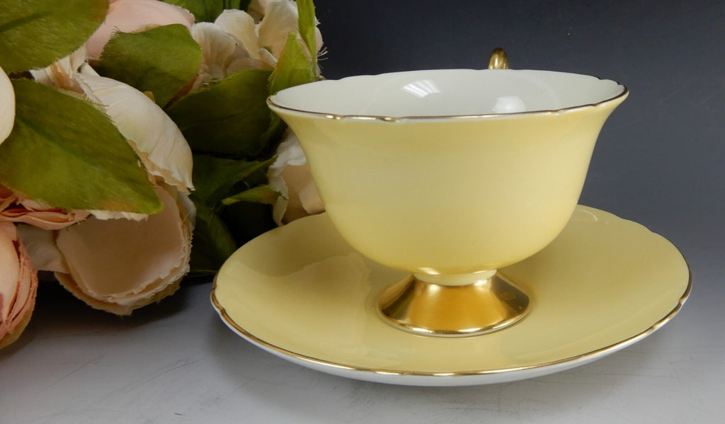 Shelley "Fruit Orchard" Center Yellow Cup & Saucer 13770 English Fine Bone China