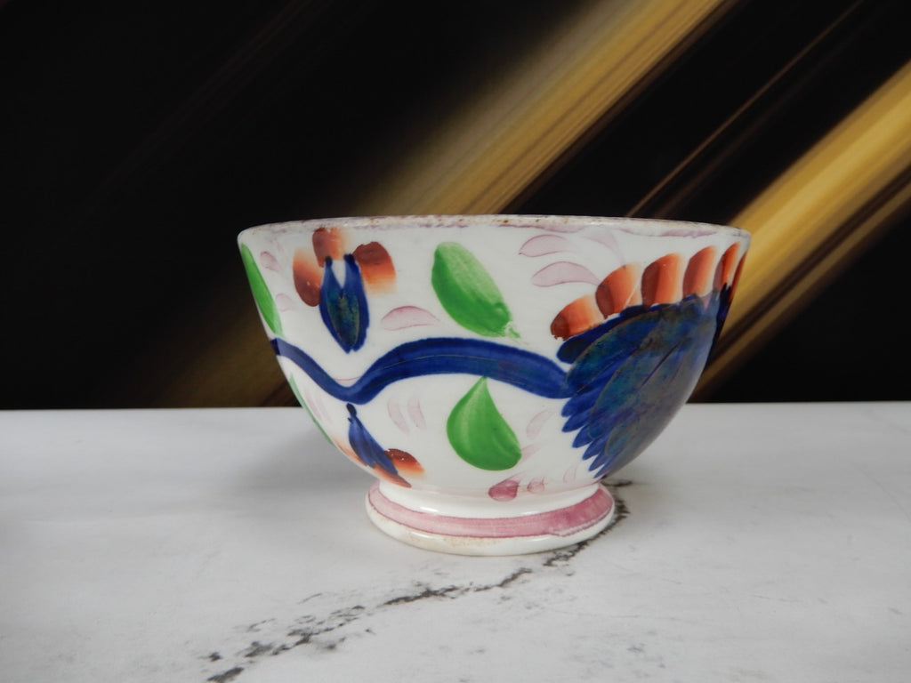 Antique Duch Gaudy Welsh Regout Grape Pattern Small Bowl