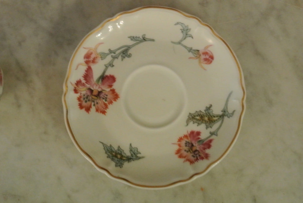 CH Field Haviland Limoges. Label de Qualite. Chinese Thistle Col. Cup & Saucer