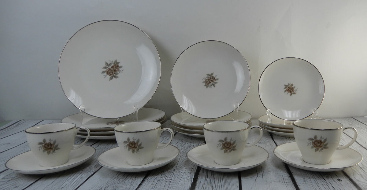 19 Pieces of Noritake Ivory China "7542 Rhoda Rose"